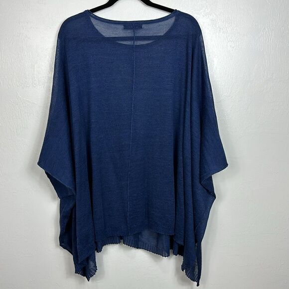 Toni T Blue Viscose Blend Batwing Sleeve Relaxed Fit Tunic Top One Size - Picture 5 of 9